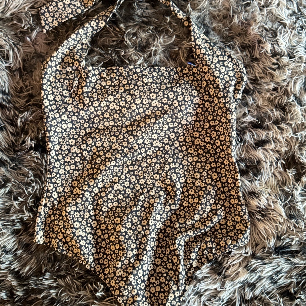 Free People Women’s Floral Halter Top Body Suit Size M​ - Picture 2 of 6